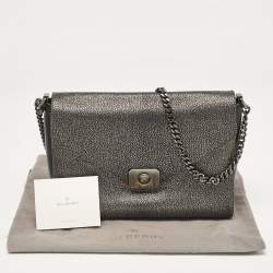 Mulberry Black/Metallic Leather Delphie Duo Chain Shoulder Bag