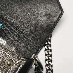Mulberry Black/Metallic Leather Delphie Duo Chain Shoulder Bag