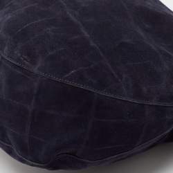 Mulberry Navy Blue Leather and Croc Embossed Suede Daria Hobo