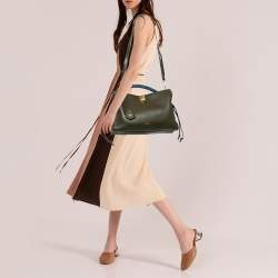 Mulberry Olive Green Leather Iris Top Handle Bag