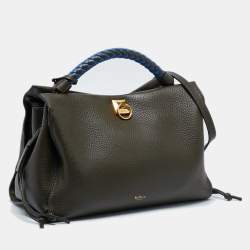 Mulberry Olive Green Leather Iris Top Handle Bag