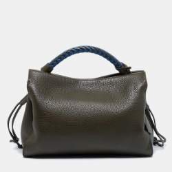 Mulberry Olive Green Leather Iris Top Handle Bag