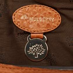 Mulberry Orange Grained Leather Polly Push Lock Top Handle Bag
