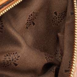 Mulberry Orange Grained Leather Polly Push Lock Top Handle Bag