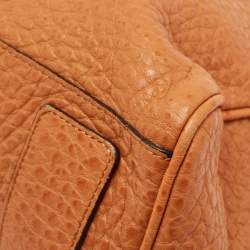 Mulberry Orange Grained Leather Polly Push Lock Top Handle Bag