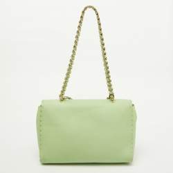Mulberry Mint Green Leather Cecily Flower Top Handle Bag