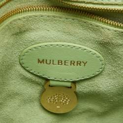 Mulberry Mint Green Leather Cecily Flower Top Handle Bag