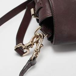 Pre Owned Mulberry Burgundy Leather Cara Delevigne Studded Convertible Backpack