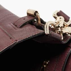 Pre Owned Mulberry Burgundy Leather Cara Delevigne Studded Convertible Backpack