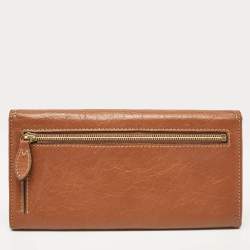 Mulberry Brown Leather Flap Continental Wallet