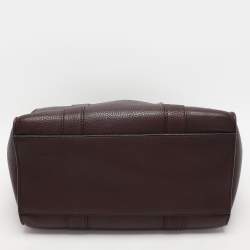 Pre Owned Mulberry Burgundy Leather Small Zipped Bayswater Tote