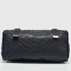 Mulberry Navy Blue Python Embossed Leather Alexa Satchel