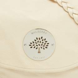 Mulberry Off White Leather Daria Logo Flap Shoulder Bag