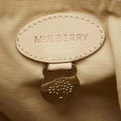 Mulberry Off White Leather Daria Logo Flap Shoulder Bag