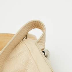Mulberry Off White Leather Daria Logo Flap Shoulder Bag