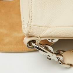 Mulberry Off White Leather Daria Logo Flap Shoulder Bag