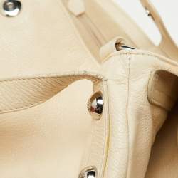 Mulberry Off White Leather Daria Logo Flap Shoulder Bag