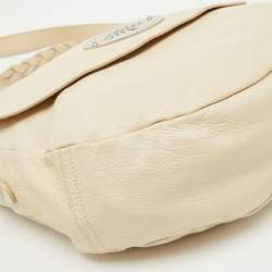 Mulberry Off White Leather Daria Logo Flap Shoulder Bag