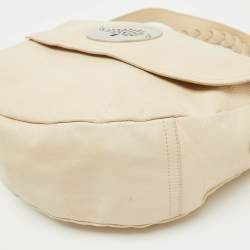 Mulberry Off White Leather Daria Logo Flap Shoulder Bag
