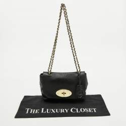 Mulberry Black Leather Small Lily Flap Shoulder Bag