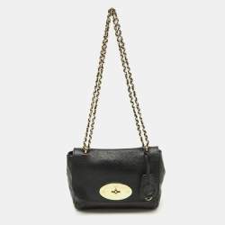 Mulberry Black Leather Small Lily Flap Shoulder Bag
