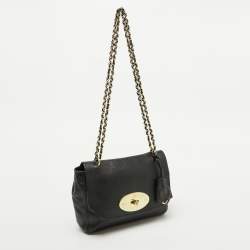 Mulberry Black Leather Small Lily Flap Shoulder Bag