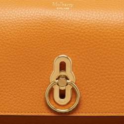 Pre Owned Mulberry Orange Leather Amberley Clutch