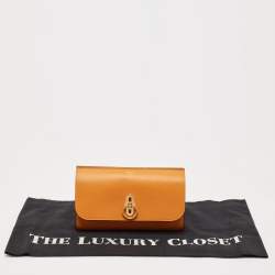Pre Owned Mulberry Orange Leather Amberley Clutch