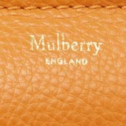 Pre Owned Mulberry Orange Leather Amberley Clutch
