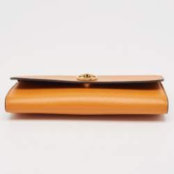 Pre Owned Mulberry Orange Leather Amberley Clutch