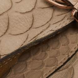 Mulberry Beige Python Embossed Leather Oversized Alexa Satchel