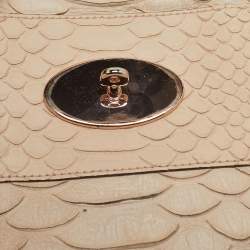 Mulberry Beige Python Embossed Leather Oversized Alexa Satchel