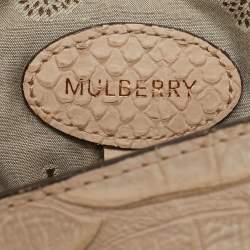 Mulberry Beige Python Embossed Leather Oversized Alexa Satchel