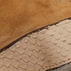 Mulberry Beige Python Embossed Leather Oversized Alexa Satchel