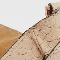 Mulberry Beige Python Embossed Leather Oversized Alexa Satchel