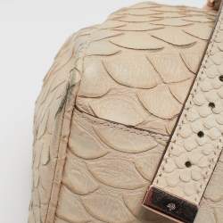 Mulberry Beige Python Embossed Leather Oversized Alexa Satchel