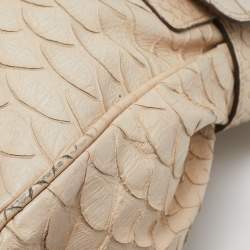 Mulberry Beige Python Embossed Leather Oversized Alexa Satchel