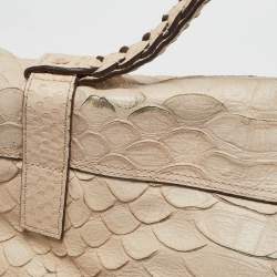 Mulberry Beige Python Embossed Leather Oversized Alexa Satchel