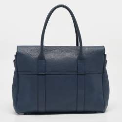 Pre Owned Mulberry Blue Leather Bayswater Satchel