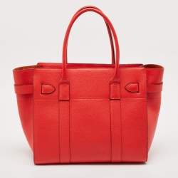 Mulberry Red Leather Zipped Bayswater Tote