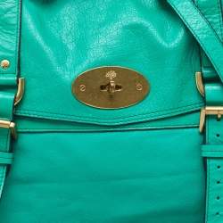 Mulberry Green Leather Alexa Flap Top Handle Bag