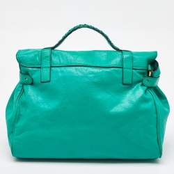 Mulberry Green Leather Alexa Flap Top Handle Bag