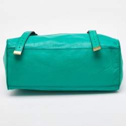 Mulberry Green Leather Alexa Flap Top Handle Bag