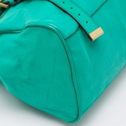 Mulberry Green Leather Alexa Flap Top Handle Bag