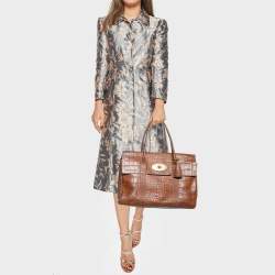 Mulberry Brown Croc Embossed Leather Bayswater Satchel