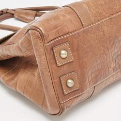 Mulberry Brown Croc Embossed Leather Bayswater Satchel