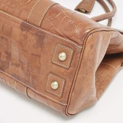 Mulberry Brown Croc Embossed Leather Bayswater Satchel