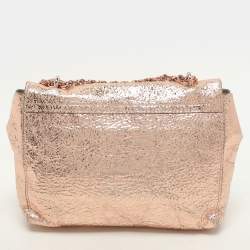 Mulberry Rose Gold Leather Small Lily Shoulder Bag