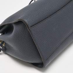 Pre Owned Mulberry Navy Blue Leather Small Iris Top Handle Bag