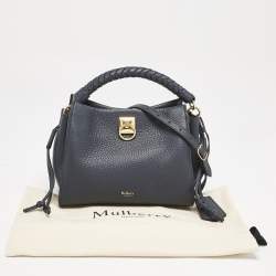 Pre Owned Mulberry Navy Blue Leather Small Iris Top Handle Bag